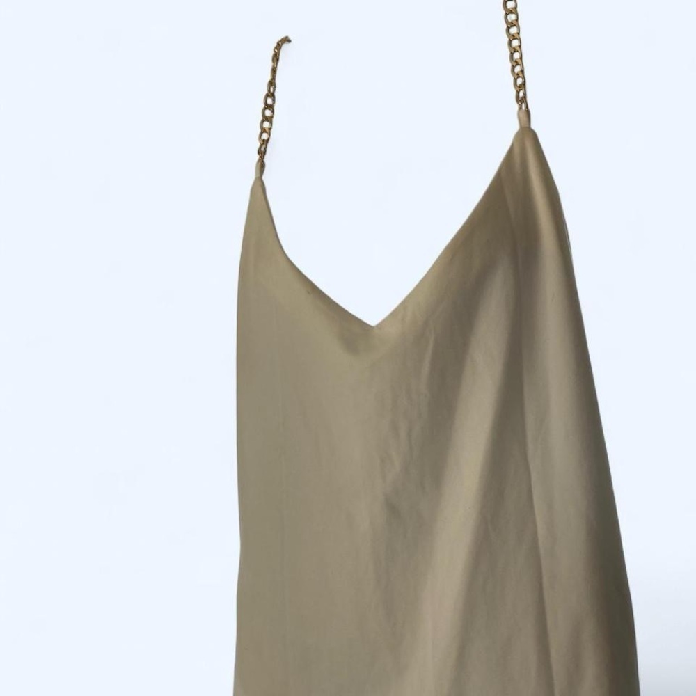 White Camisole gold chain top XL NWT